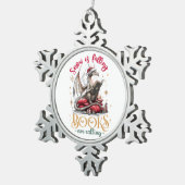 Snow Is Falling, Books Are Calling Tin Sneeuwvlok Ornament (Rechts)