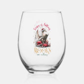 Snow Is Falling, Books Are Calling Wijnglas Zonder Voet (Achterkant)