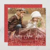 Snow-kerstscript fotoSquare Feestdagenkaart (Voorkant / Achterkant)