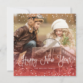 Snow-kerstscript fotoSquare Feestdagenkaart