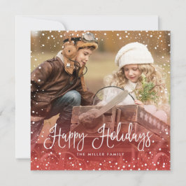 Snow-kerstscript fotoSquare Feestdagenkaart