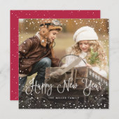 Snow-kerstscript fotoSquare Feestdagenkaart (Voorkant / Achterkant)