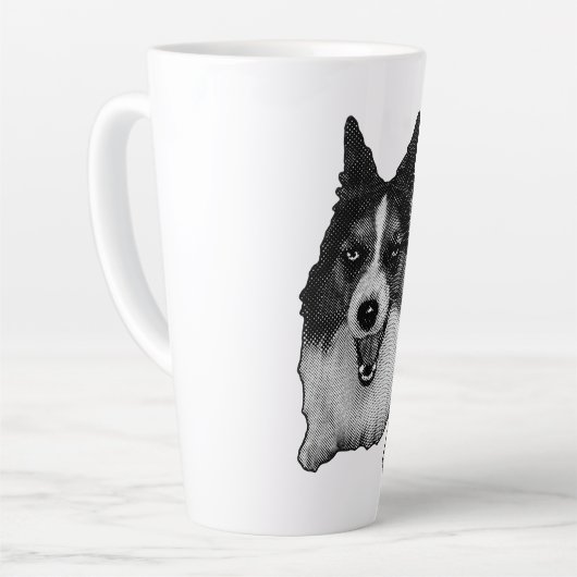 Snow‑Kissed Corgi Hello Latte Mok (Linkerhoek)