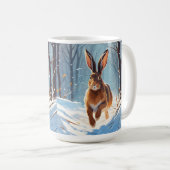 Snow-Kissed Revelry: De Hazenloop Koffiemok (Voorkant rechts)