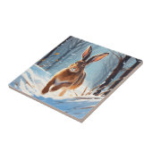 Snow-Kissed Revelry: De Hazenloop Tegeltje (Zijkant)