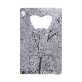 Snow-Laden-bomen Creditkaart Flessenopener (Achterkant)