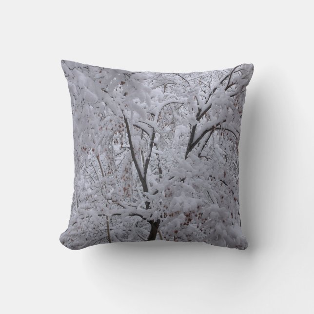 Snow-Laden-bomen Kussen (Voorkant)