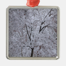 Snow-Laden-bomen Metalen Ornament