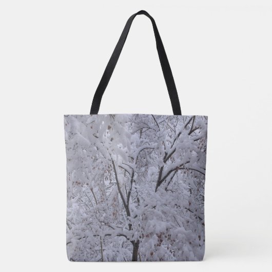 Snow-Laden-bomen Tote Bag (Voorkant)