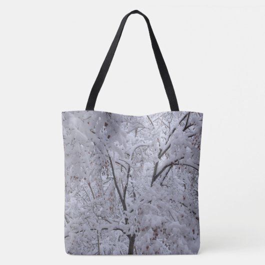 Snow-Laden-bomen Tote Bag (Achterkant)