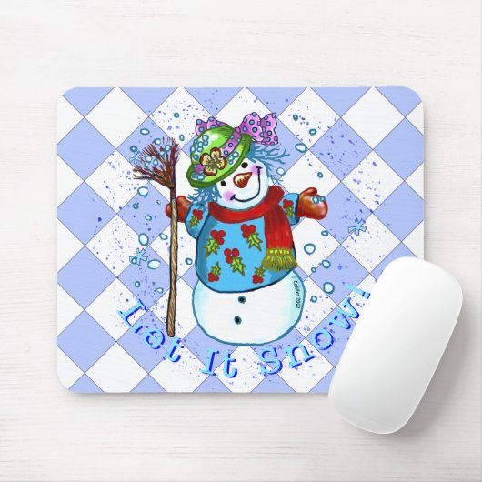 Snow Lady Snowman Muismat (Met muis)