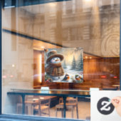 Snow Lady Window Cling Raamsticker (Cafe Raam)