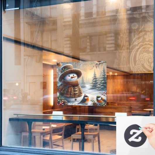 Snow Lady Window Cling Raamsticker (Cafe Raam)