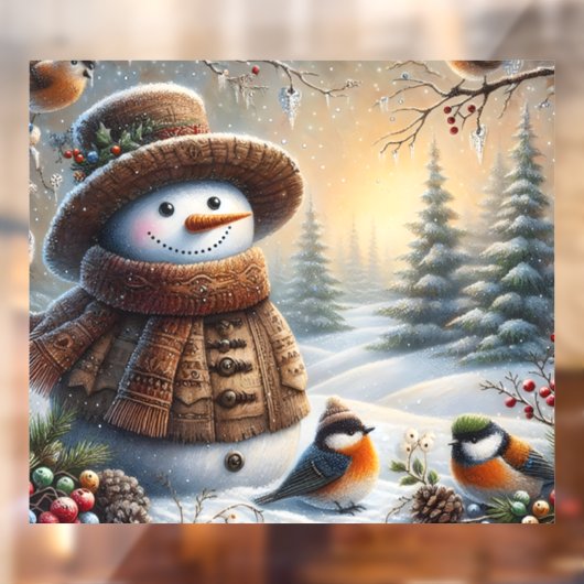 Snow Lady Window Cling Raamsticker (Vel 2)