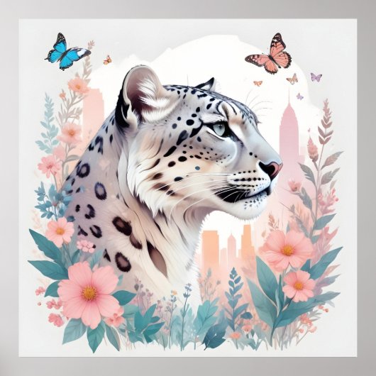 Snow Leopard  Animal Natuur City Forest Art Poster (Voorkant)