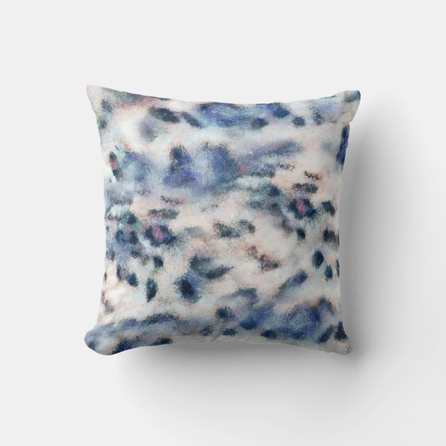Snow Leopard Animal Print Huidpatroon Gooi Pil Kussen (Voorkant)