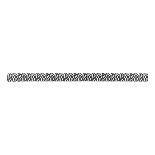 Snow Leopard Animal Print Zwart Wit Stippen Satijnen Lint (Voorkant)