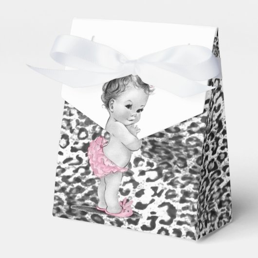 Snow Leopard Baby shower Favor Boxes Bedankdoosjes (Voorkant Zijde)