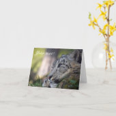 Snow Leopard bedankkaart Kaart (Gele Bloem)