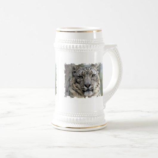 Snow Leopard Beer Stein Bierpul (Voorkant rechts)