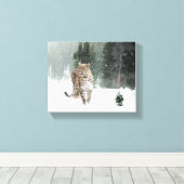 Snow Leopard Canvas Afdruk (Insitu (Houten vloer))