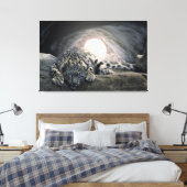 Snow Leopard Canvas Afdruk (Insitu (Slaapkamer))