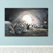 Snow Leopard Canvas Afdruk (Insitu (Houten vloer))