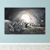 Snow Leopard Canvas Afdruk (Insitu (Houten vloer))