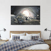 Snow Leopard Canvas Afdruk (Insitu (Slaapkamer))