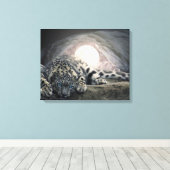 Snow Leopard Canvas Afdruk (Insitu (Houten vloer))