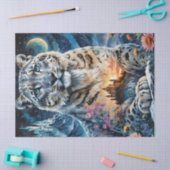 Snow Leopard Castle Moon, Sunrise Dubbele belichti Tissuepapier (Craft)