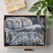 Snow Leopard Castle Moon, Sunrise Dubbele belichti Tissuepapier (Geschenk)