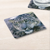 Snow Leopard closeup Kartonnen Onderzetters (Schuin)