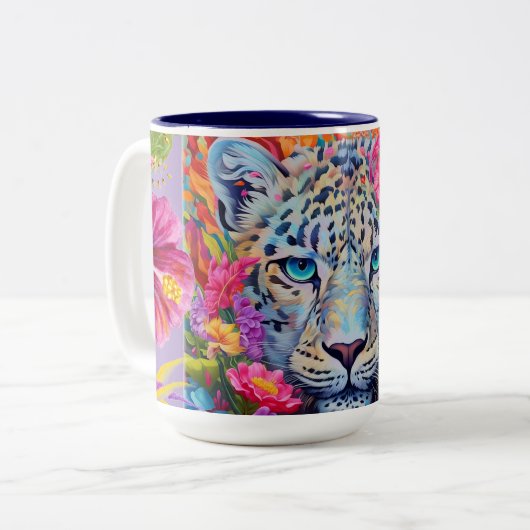 Snow Leopard Coffee Mok (Voorkant links)