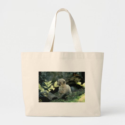 Snow Leopard Cub Grote Tote Bag (Voorkant)