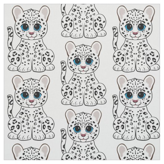 Snow Leopard Cub Stof (Swatch)