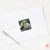 Snow Leopard Cub Vierkante Sticker (Envelop)