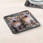 Snow Leopard Cubs Onderzetter (Linkerzijde)