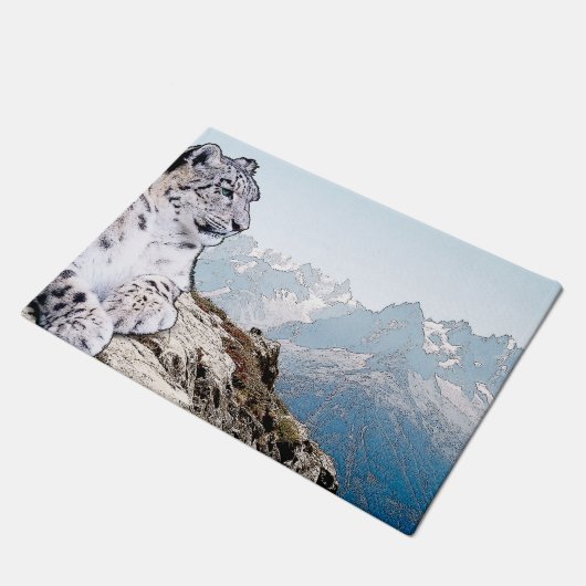 Snow Leopard Deurmat (Schuin)
