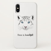 Snow Leopard Drawing "Fierce is Beauful" Case-Mate iPhone Case (Achterkant)