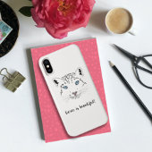 Snow Leopard Drawing "Fierce is Beauful" Case-Mate iPhone Case