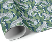 Snow Leopard en Lily van de Vallei Cadeaupapier (Rol Hoek)