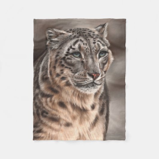 Snow Leopard Fleece Blanket (Voorkant)