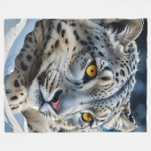 Snow Leopard Fleece Deken (Voorkant (Horizontaal))