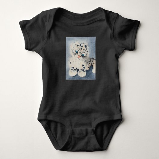 Snow Leopard for a baby Romper (Voorkant)