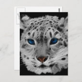 Snow Leopard Fractal Briefkaart (Voorkant / Achterkant)
