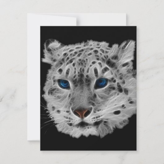 Snow Leopard Fractal Kaart (Voorkant)