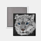 Snow Leopard Fractal Magneet (Voorkant / Achterkant)