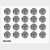 Snow Leopard Fractal Ronde Sticker (Vel)
