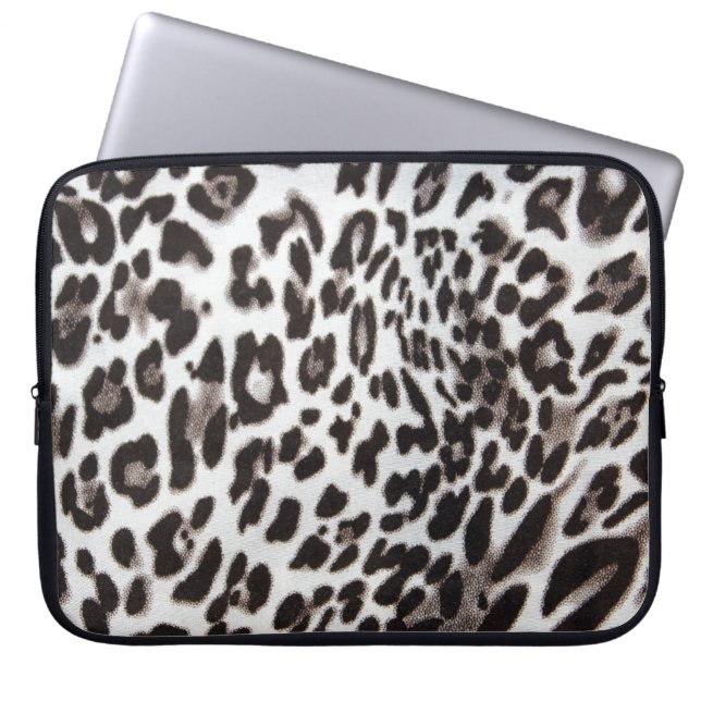 Snow Leopard Fur Laptop Sleeve (Voorkant)